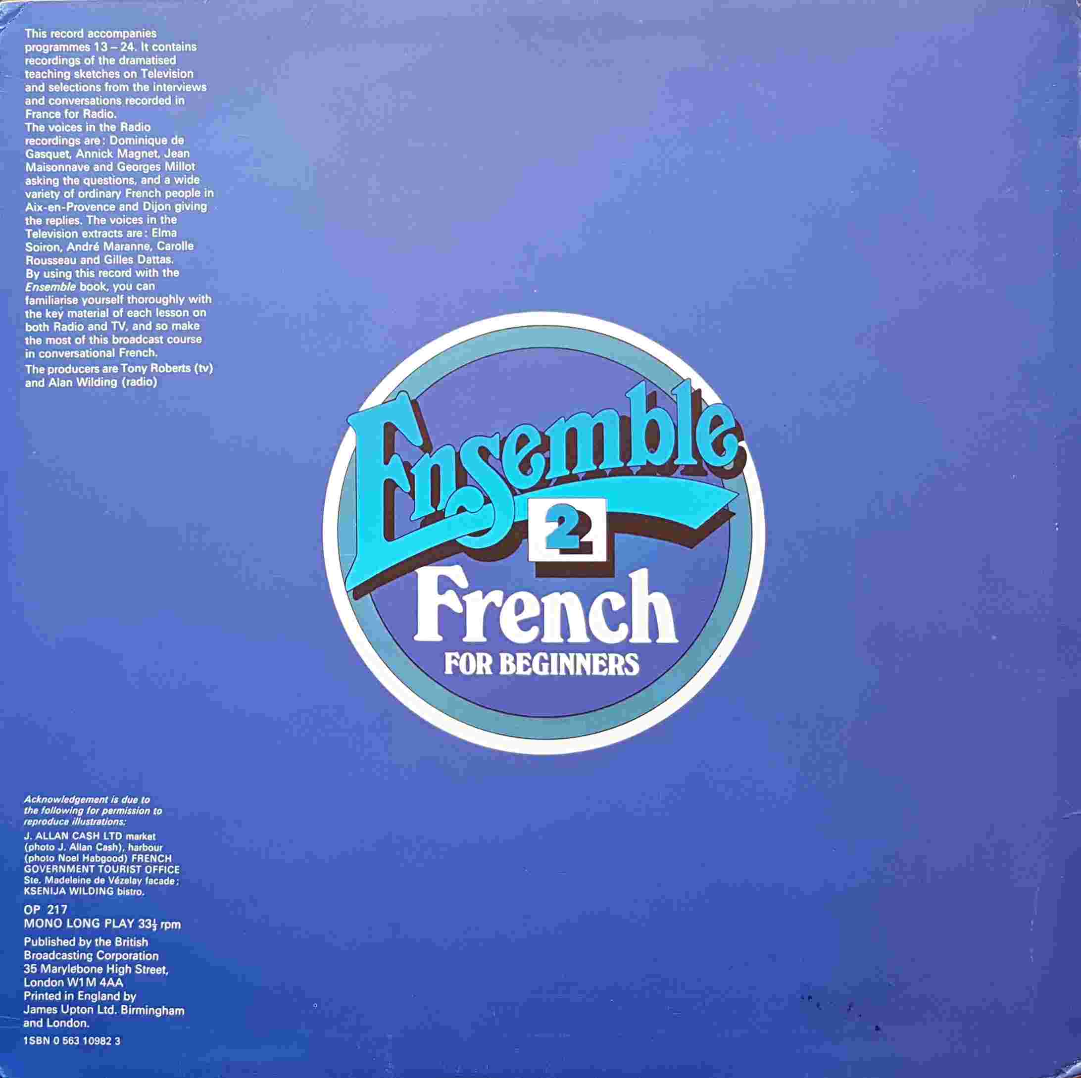 Picture of OP 217 Ensemble 2 - French for beginners - Programmes 13 - 24 by artist Various from the BBC records and Tapes library
